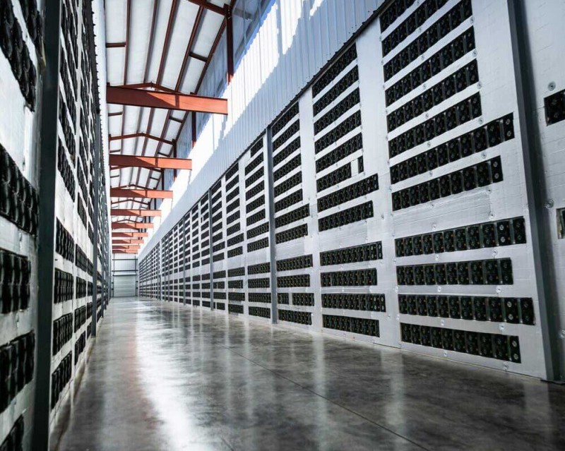 Bitcoin mining facility interior